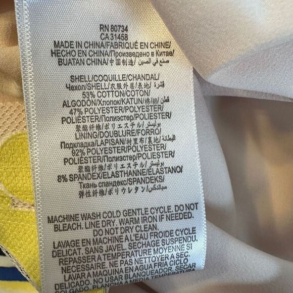 BCBGMazaxia Yellow and Tan lace dress - Picture 8 of 9